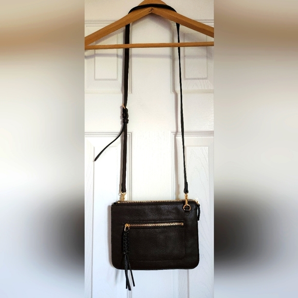 Vince Camuto leather and multi strap cross body bag with braided zipper. NWOT - Picture 2 of 11